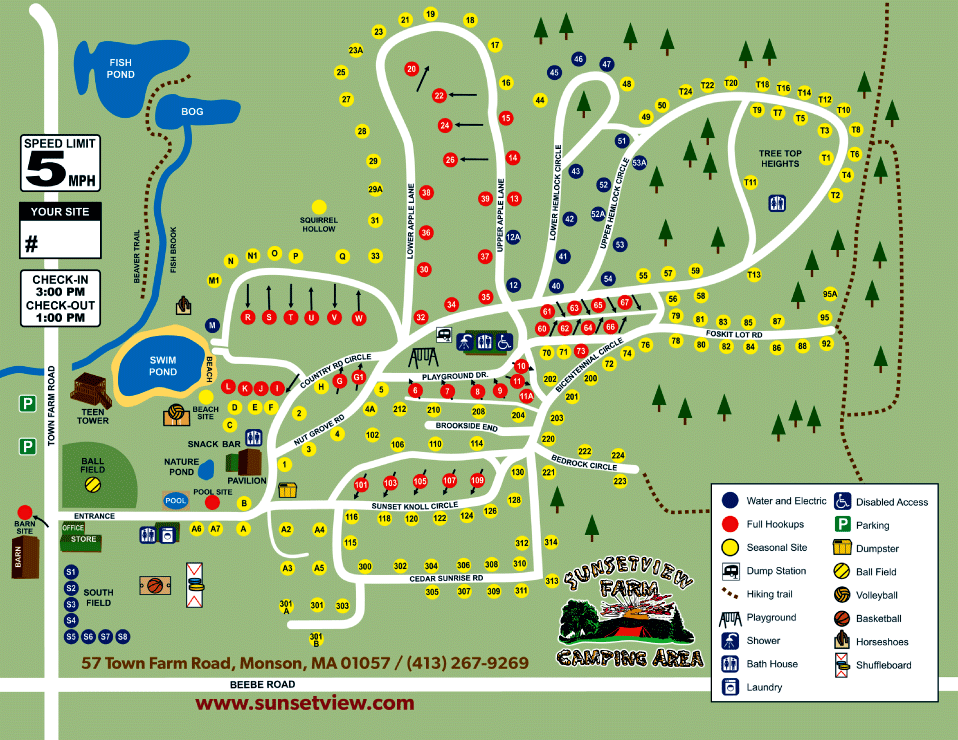 Sunsetview Farm Camping Area Site Map